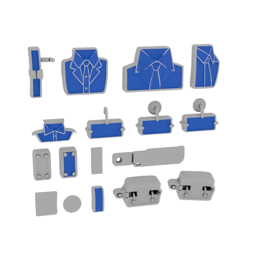 Gem Set Shirt Stud 3D Asset for Hobby STL Printing