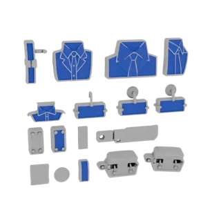 Gem Set Shirt Stud 3D Asset for Hobby STL Printing