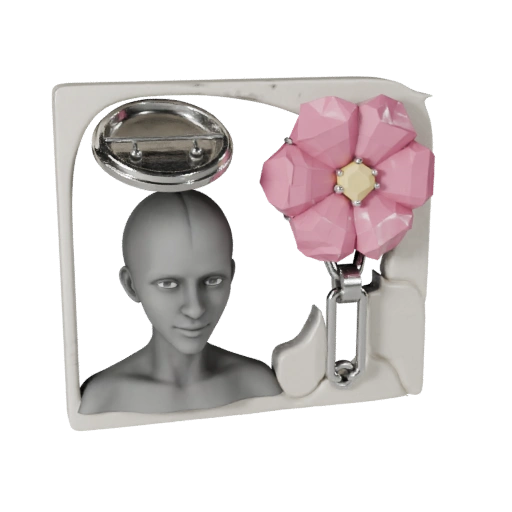 Floral Lapel Pin 3D Game Asset for Realtime Engines