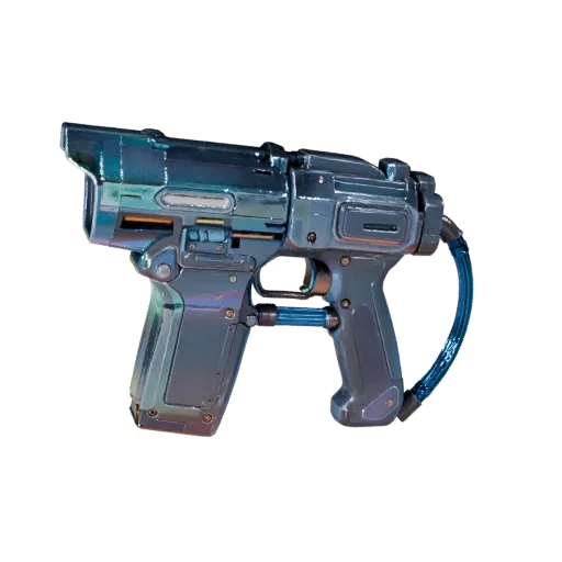 Holographic Portable Scanner Stylized 3D model, stylized isometric render, showing emissive strips, form detail.