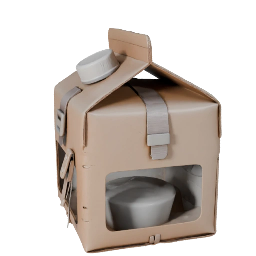 Bagged Milk Carton 3D Studio Render Asset for Film
