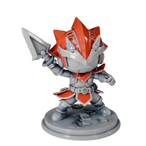 Aperçu du modèle 3D imprimable STL de Figurine Mascotte montrant la pose, l'angle d'affichage en trois quarts et les détails