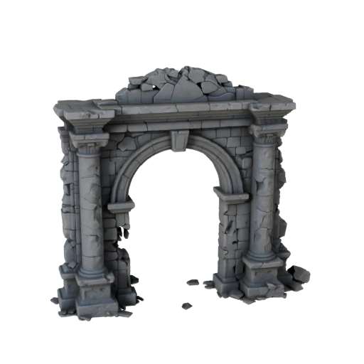 Ruined Stone Archway Modular 3D Kit for Level Building