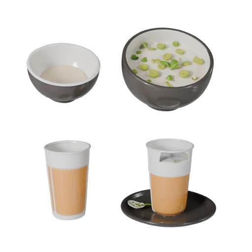 Cafe Salad Bowl Set 3D Asset for AR and Online Use