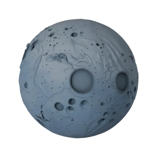 Modello 3D di Luna di Lava Stilizzata per Livelli Casual