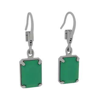 Emerald Earrings 3D Render Asset for Catalog Pages
