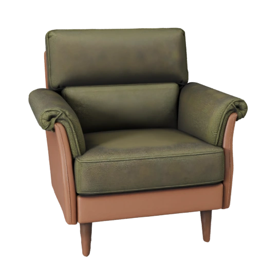Realtime Mid Century Loveseat 3D Game Asset Bundle