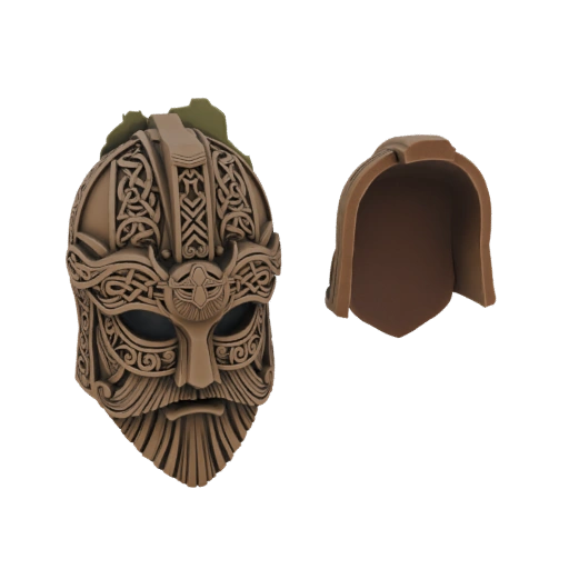 Viking Helmet with Beard and Separate Hood