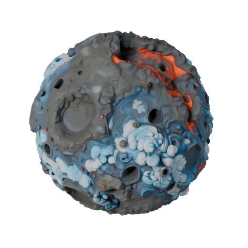 Campo di asteroidi di lava Asset 3D per livelli di gioco