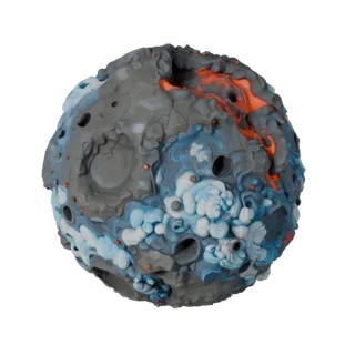 Lava Asteroid Field 3D Game Asset for Engine Levels