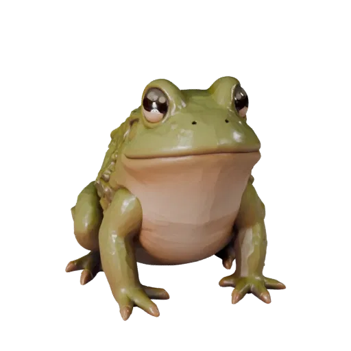 Modelo STL de Sapo de Alta Poli, vista de exibição isométrica, figura animal pronta para impressão com direção de pelo, forma