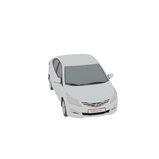 White Hatchback Car 3D Model