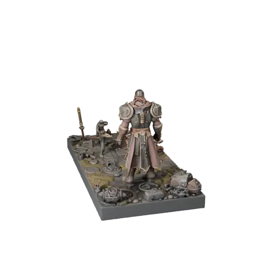 Dungeon Battle Vignette sammelbares 3D-Modell-Vorschau, die geschichtete Teile zeigt, Studio-Nahaufnahme