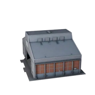 Low Poly Aircraft Hangar 3D Model for Realtime Game Asset