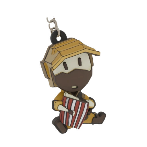 Chibi Ninja with Popcorn Keychain 3D Model