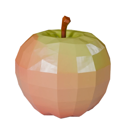 Low Poly Fresh Apple 3D Realtime Asset for Engines