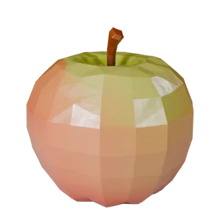 Low Poly Fresh Apple 3D Realtime Asset for Engines