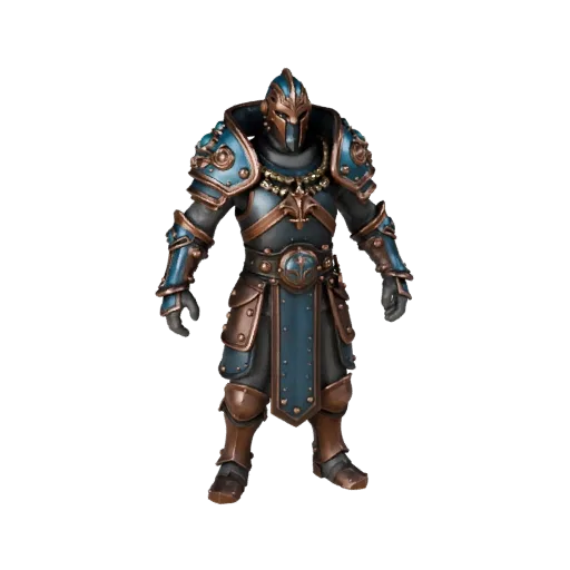 Personaggio 3D Guerriero Fantasy Battagliero, vista viewport motore, asset pronto per Unreal Engine con posa in piedi e pbr