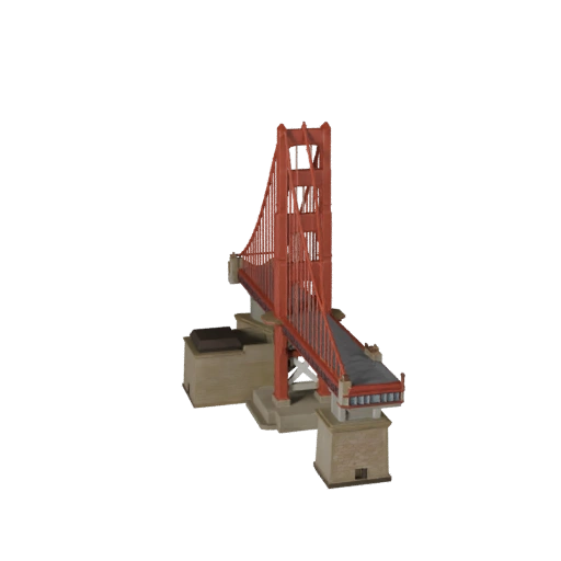 Modèle 3D Stylisé du Golden Gate Bridge - Actif Temps Réel pour Jeux