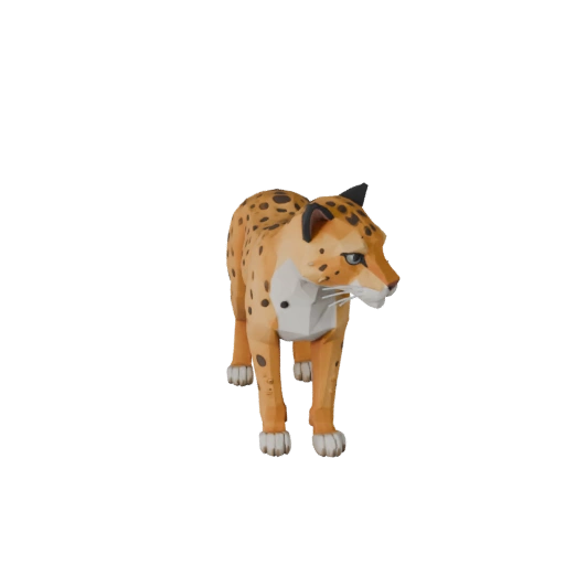 Modello 3D Ghepardo Low Poly - Asset Unity con FBX | Royalty-Free