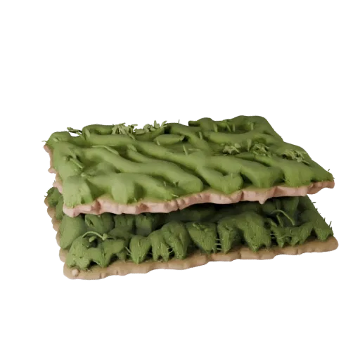 Savanna Grassland Biome Modular 3D model, isometric modular kit view, showing terrain layers, terrain detail.