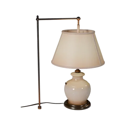 Ceramic Desk Lamp scene ready 3D model, three-quarter studio render, showing lamp silhouette and surface contrast.