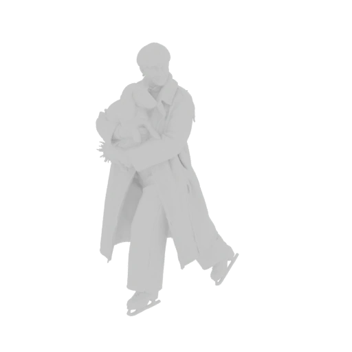 Ice Skater with Doll 3D Model