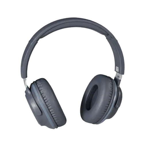 Studio Headphones 3D model, three-quarter front view, AR viewer studio render, showing soft ear pads, wearable scale.