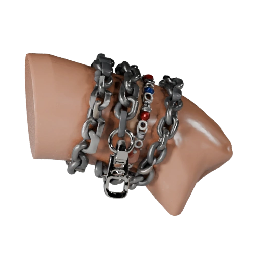 Bracciale rigido stilizzato con perline Asset 3D per giochi casual