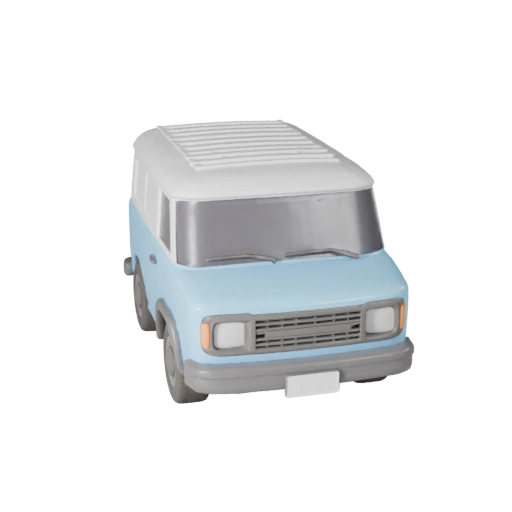 Modelo 3D de Van Retrô para Unity - Asset de Jogo Low Poly (Legacy)