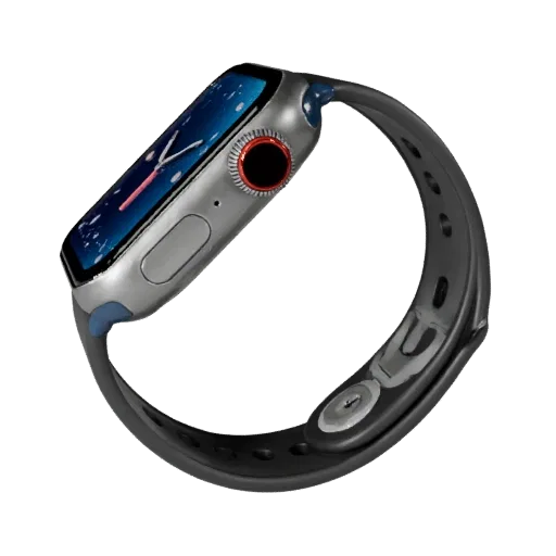 Fitness Smartwatch Stylized 3D model, stylized isometric render, showing silicone, wearable fit.