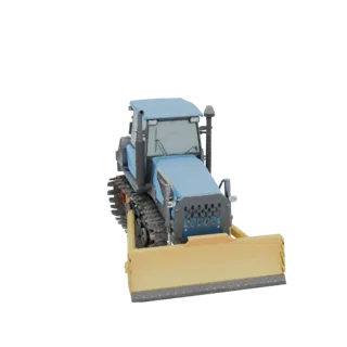 Light Blue Crawler Tractor with Blade
