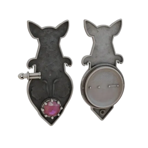 Animal Motif Decorative Pin scene ready 3D model, turntable hero render, showing brooch silhouette and surface contrast.