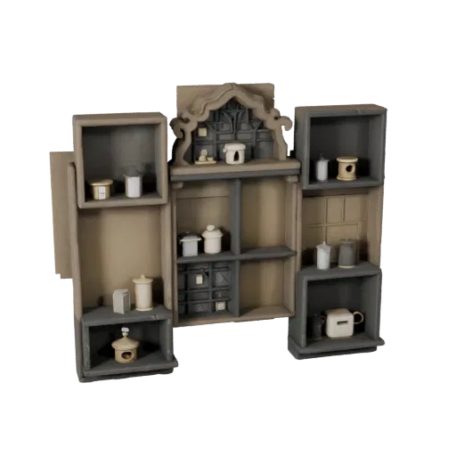Handmade Wall Art Realistic 3D model, living room, three-quarter studio render, ceramic detail.