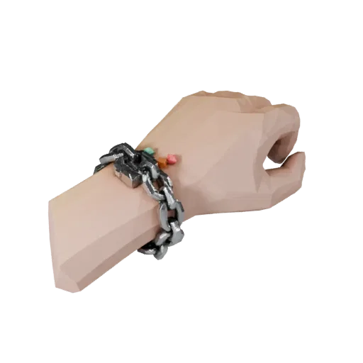 Beaded Bracelet game ready 3D model, isometric studio render, highlighting bracelet seams, edges, and finish layers.