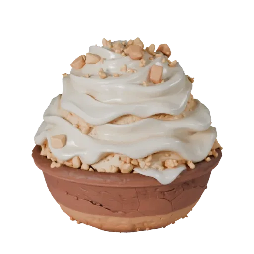 Bakery Ice Cream Bowl High Poly 3D model, close-up studio render, showing cream, sweet food silhouette.