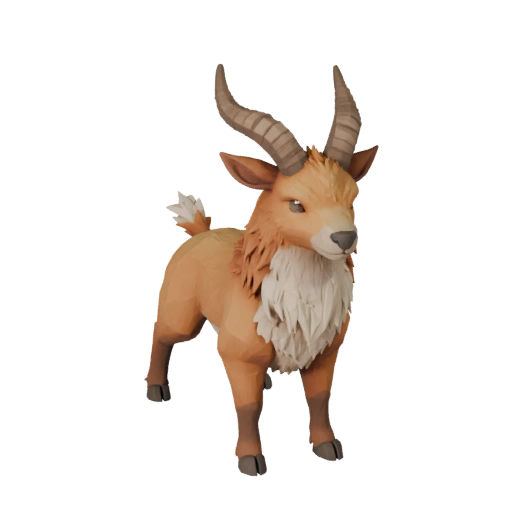 Modelo 3D de Gazela Baixo Poli - Asset de Jogo para Unity com FBX | Royalty-Free