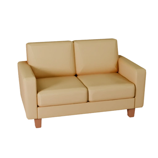 Low Poly Compact Sofa 3D Asset for Realtime Levels