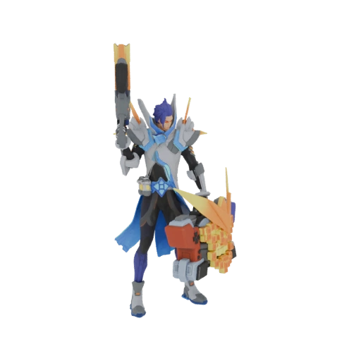 Sci-Fi Soldier with Energy Cannon 3D Model
