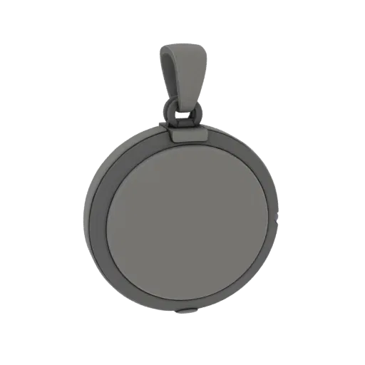Modelo 3D de pingente minimalista pronto para cena, renderização de estúdio de cima para baixo, mostrando silhueta e contrast
