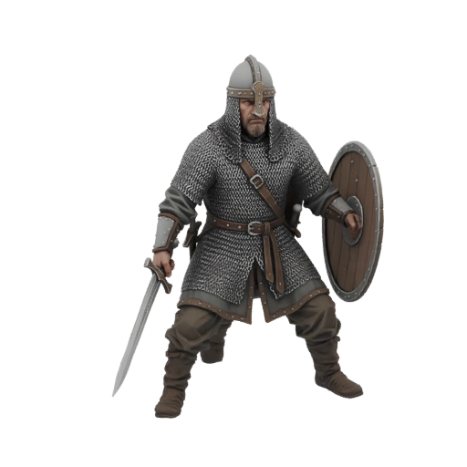Medieval Warrior with Sword and Shield