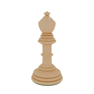 Classic Wooden Bishop Chess Piece 3D Model