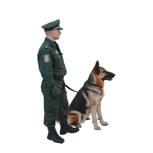 Border Guard with German Shepherd
