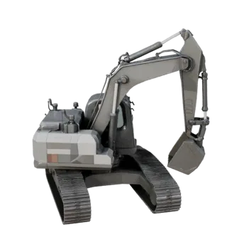 Low Poly Kettenbagger 3D-Modell für Unity & Unreal