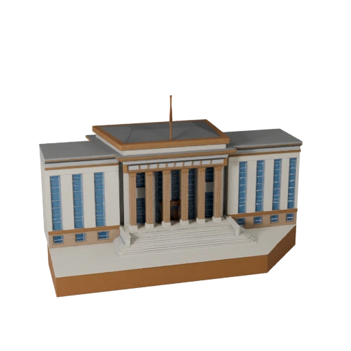 Tribunale Stilizzato 3D Model - Asset di Gioco per Architettura