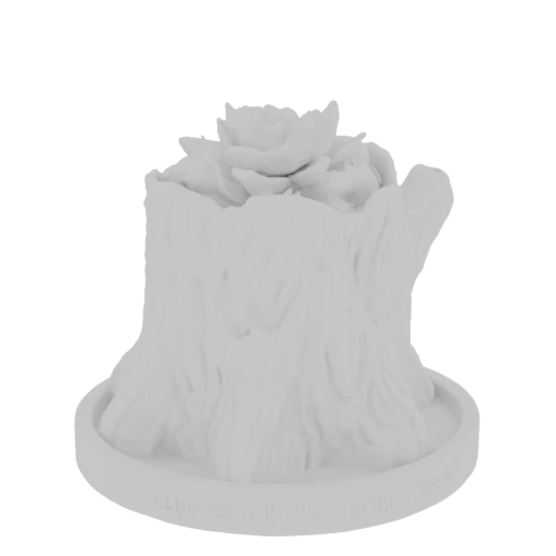 Tree Stump Planter with Rose