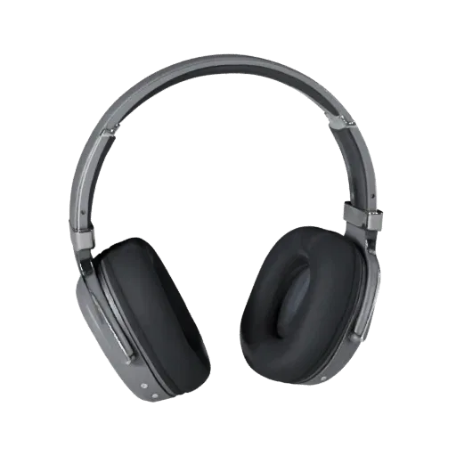 Wireless Noise Canceling Headset 3D model, three-quarter studio product render, showing soft ear pads, form detail.