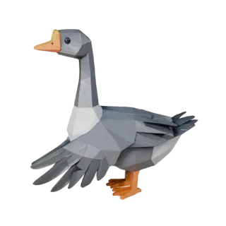 Low Poly Goose 3D Model - Unity Game Asset with FBX | Royalty-Free