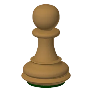 Classic Wooden Pawn Chess Piece 3D Model