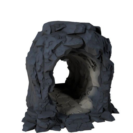 Stylized Cave Chamber Module 3D for Realtime Builds